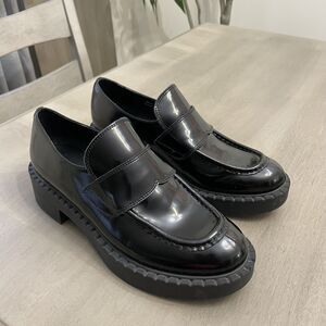 Jeffrey Campbell Chunky Platform Penny Loafer‎ Punk Size 9 Black Leather